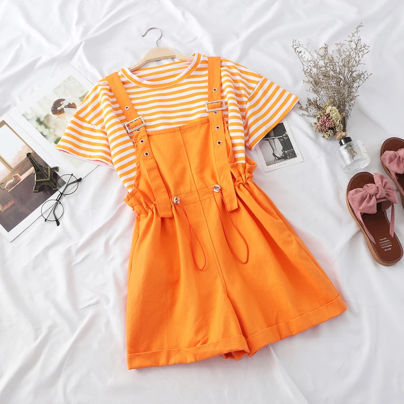 TAOVK Adjustable Suspenders Pants Two Piece Set Women's Summer Loose Striped T-shirt Wide Legs Jumpsuit Sets
TAOVK Adjustable Suspenders Pants Two Piece Set Women's Summer Loose Striped T-shirt Wide Legs Jumpsuit Sets