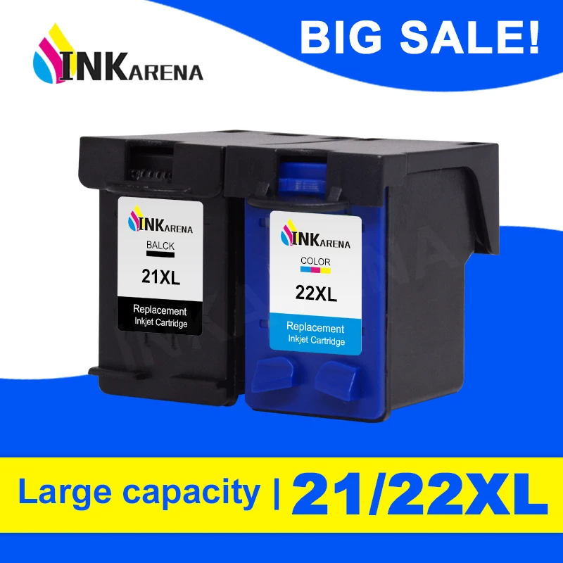 INKARENA 21 22XL Refilled Ink Cartridge Replacement for HP 21 22 Cartridge Deskjet 3915 3920 D1320 F2100 F2280 F4180 Printer Ink
INKARENA 21 22XL Refilled Ink Cartridge Replacement for HP 21 22 Cartridge Deskjet 3915 3920 D1320 F2100 F2280 F4180 Printer Ink