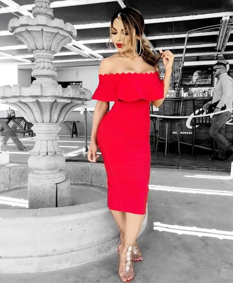 Newest Fashion Top Quality Pink Ruffles Off The Shoulder Slash Neck Rayon Bandage Dress Celebrity Party Dress
Newest Fashion Top Quality Pink Ruffles Off The Shoulder Slash Neck Rayon Bandage Dress Celebrity Party Dress