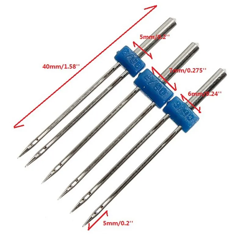 3Pcs Steel Sewing Machine Needle Double Twin Needles Sewing Needles Pins Knitting Needles Needlework Size 2.0/90-3.0/90-4.0/90
3Pcs Steel Sewing Machine Needle Double Twin Needles Sewing Needles Pins Knitting Needles Needlework Size 2.0/90-3.0/90-4.0/90