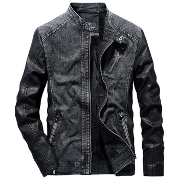 b Men Patchwork Denim Jacket With Leather Sleeve Coat Warm Windproof Vintage High Quality Men's Jean Jacket
b Men Patchwork Denim Jacket With Leather Sleeve Coat Warm Windproof Vintage High Quality Men's Jean Jacket