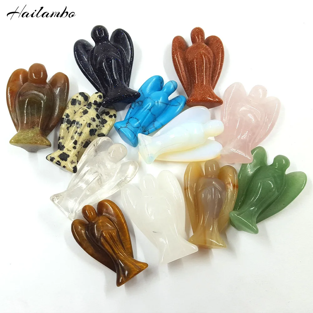 Turquoises Crystal Roses quartz Goldstone Man-made Opal Tiger eye's Stone Carved Angel Wing Standing Figurine Statue Pendant
Turquoises Crystal Roses quartz Goldstone Man-made Opal Tiger eye's Stone Carved Angel Wing Standing Figurine Statue Pendant