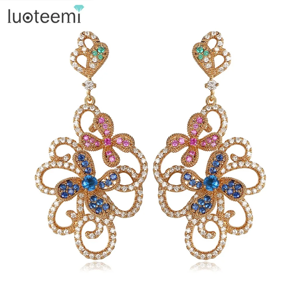LUOTEEMI Chanpanged Gold / White Gold-Color Vintage Big Flower Earrings Micro Paved Cubic Zircon Bride Bridesmaid Wedding
LUOTEEMI Chanpanged Gold / White Gold-Color Vintage Big Flower Earrings Micro Paved Cubic Zircon Bride Bridesmaid Wedding