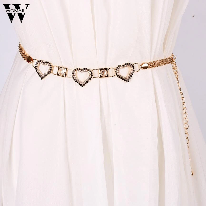 Lady Fashion Rhinestone Heart Shape Metal Waist Chain Belts for Women ceinture femme Amazing A25
Lady Fashion Rhinestone Heart Shape Metal Waist Chain Belts for Women ceinture femme Amazing A25