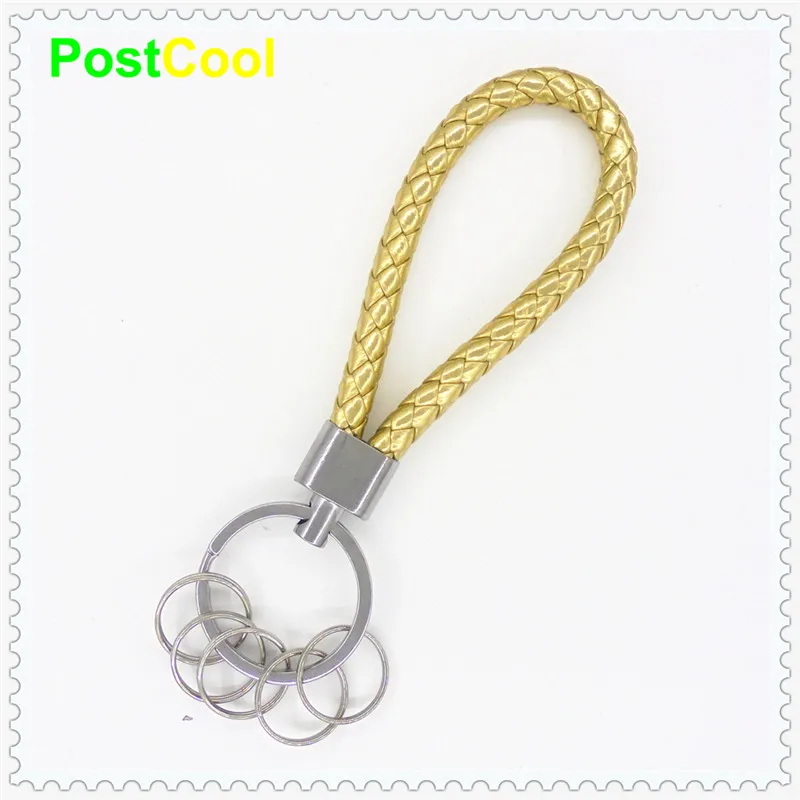 Fashion Jewelry Leather Rope Woven Keyfob Keychain Metal Key Ring Key Holder AutoKey Small Gifts with 5 samll Split rings Diy AE
Fashion Jewelry Leather Rope Woven Keyfob Keychain Metal Key Ring Key Holder AutoKey Small Gifts with 5 samll Split rings Diy AE