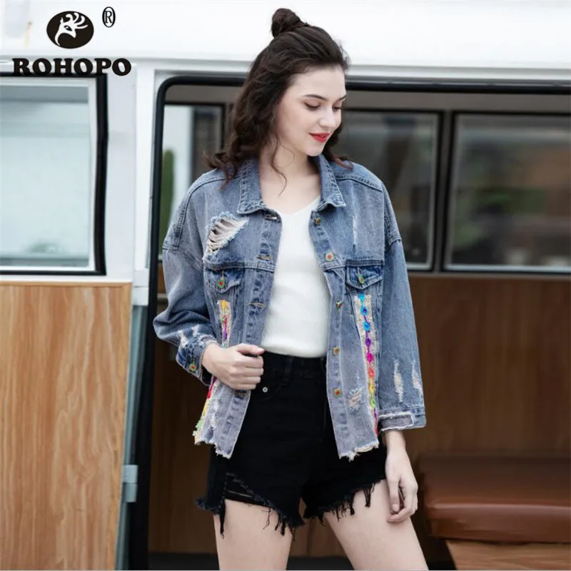 Embroidery Denim Outwear Jacket Women 2019 Swan Hole Frayed Female Loose Irregular Length Vintage Chic Boy friend Denim Coat
Embroidery Denim Outwear Jacket Women 2019 Swan Hole Frayed Female Loose Irregular Length Vintage Chic Boy friend Denim Coat