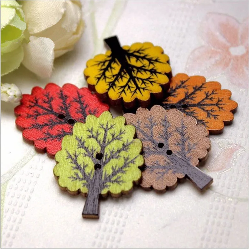 2016 New 100pcs/sets 2 Holes Mixed Color 2.5cm*3.2cm Painted Leaves Wooden Buttons Fit Sewing Craft Scrapbooking Accessories
2016 New 100pcs/sets 2 Holes Mixed Color 2.5cm*3.2cm Painted Leaves Wooden Buttons Fit Sewing Craft Scrapbooking Accessories
