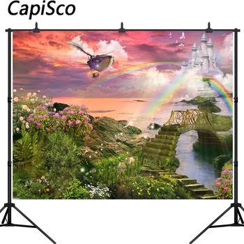 Capisco photography backdrop fairy tale castle Airship Rainbow birthday party photocall background photobooth photo prop shoots
Capisco photography backdrop fairy tale castle Airship Rainbow birthday party photocall background photobooth photo prop shoots