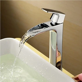 Modern Waterfall Chrome Solid Brass Tall Single Handle Bathroom Vanity Sink / Basin / Torneira Faucets Mixers & Taps (UP-1301A)
Modern Waterfall Chrome Solid Brass Tall Single Handle Bathroom Vanity Sink / Basin / Torneira Faucets Mixers & Taps (UP-1301A)