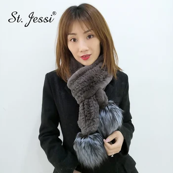 ST.Jessi 2019 Lady's Popular Natural Rex Rabbit Fur Scarf 100% Real Fur Long Thick Warm Winter 2 big silver Fox Fur Ball Scarves
ST.Jessi 2019 Lady's Popular Natural Rex Rabbit Fur Scarf 100% Real Fur Long Thick Warm Winter 2 big silver Fox Fur Ball Scarves