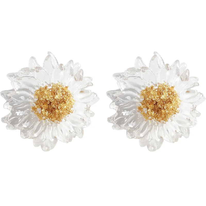 1Pair Women Simple Daisy Flower Resin Studs Earring Korea Cute Handmade Transparent Sunflower Big Earrings Charm Jewelry E327
1Pair Women Simple Daisy Flower Resin Studs Earring Korea Cute Handmade Transparent Sunflower Big Earrings Charm Jewelry E327