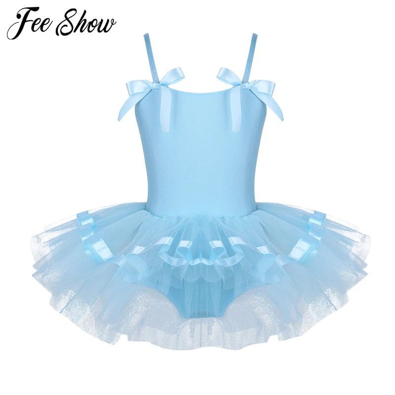 Girls Clothes Sets,Baby Girl Gymnastic Leotard Ballet Dancewear Bodysuits Dance Costume Jumpsuits Romper+Tutu Skirt 2PCS Cute Outfits Set Light Blue, 4-5 Years