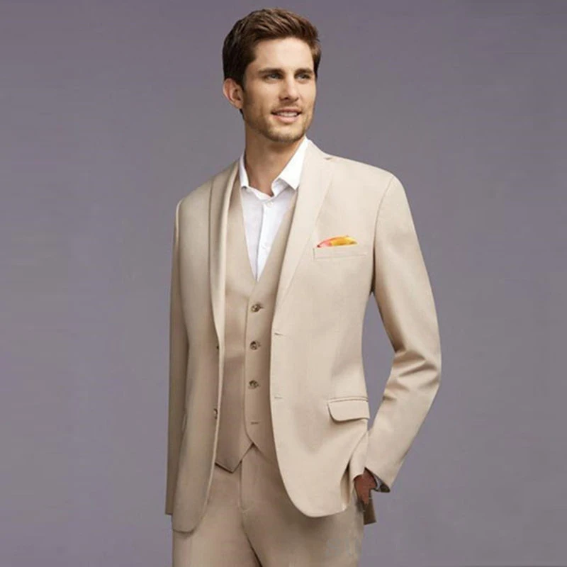 Slim Fit Beige Men Suits 2019 Wedding Groom Tuxedos Bridegroom Set 3Pieces (Jacket+Pants+Vest) Best Man Costume Homme Prom Wear
Slim Fit Beige Men Suits 2019 Wedding Groom Tuxedos Bridegroom Set 3Pieces (Jacket+Pants+Vest) Best Man Costume Homme Prom Wear