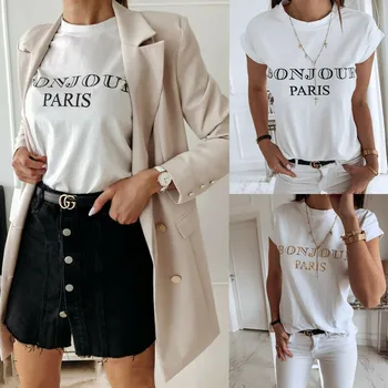 Hirigin Women Casaul O Neck Short Sleeve Letter Print Slim T Shirts Ladies Summer Tops T-Shirt
Hirigin Women Casaul O Neck Short Sleeve Letter Print Slim T Shirts Ladies Summer Tops T-Shirt