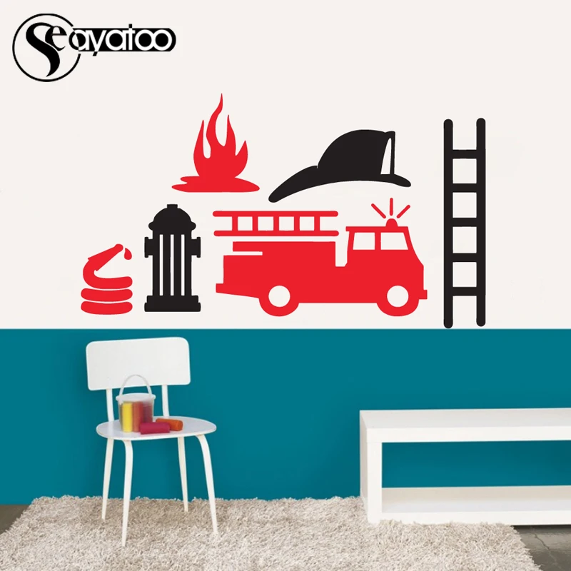 Cartoon Fire Truck Engine Car Vinyl Wall Decal Sticker Kids Boys Bedroom Nursery Stickers
Cartoon Fire Truck Engine Car Vinyl Wall Decal Sticker Kids Boys Bedroom Nursery Stickers