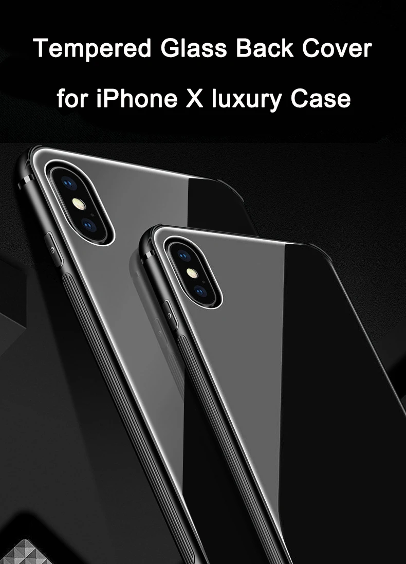 Kiitoo Luxuxy Glass Case For iPhone X 8 7 6 6s Plus Mobile Phone Back Cover Case -10-1