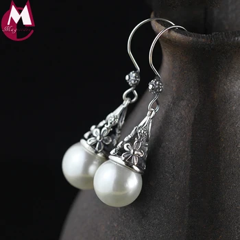 12mm Big Natural Pearl Hollow Design Punk Flower Genuine Sterling Silver 925 Jewelry Female Long Tassel Earrings For Women Gift
12mm Big Natural Pearl Hollow Design Punk Flower Genuine Sterling Silver 925 Jewelry Female Long Tassel Earrings For Women Gift