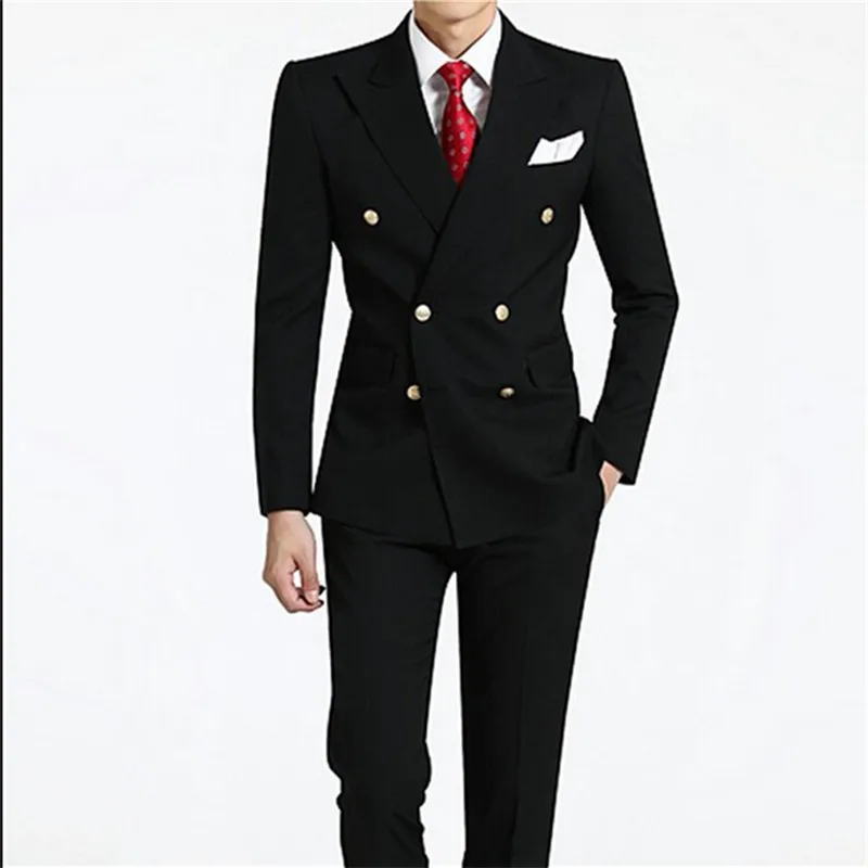 Stylish Design Double Breasted Black Groom Tuxedos Peak Lapel Groomsmen Mens Wedding Suits Blazers (Jacket+Pants+Tie) W:588
Stylish Design Double Breasted Black Groom Tuxedos Peak Lapel Groomsmen Mens Wedding Suits Blazers (Jacket+Pants+Tie) W:588