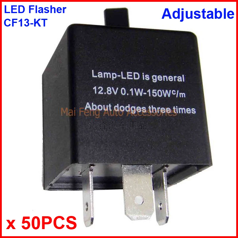 50PCS CF13-KT LED Flasher Adjustable 3 Pin Electronic Relay Module Fix LED Turn Signal Error Flashing Blinker 12V 0.02A TO 20A
50PCS CF13-KT LED Flasher Adjustable 3 Pin Electronic Relay Module Fix LED Turn Signal Error Flashing Blinker 12V 0.02A TO 20A