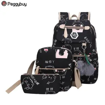 2019 USB Charging Canvas Backpack 3 Pcs/set Women School Backpacks Schoolbag For Teenagers Man Student Book Bag Boys Satchel
2019 USB Charging Canvas Backpack 3 Pcs/set Women School Backpacks Schoolbag For Teenagers Man Student Book Bag Boys Satchel