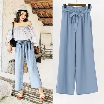 AreMoMuWha Wide Leg Pants Female Summer High Waist 2019 New Spring Korean Chiffon Loose Wild Sense Nine Points Wide Leg Pants598
AreMoMuWha Wide Leg Pants Female Summer High Waist 2019 New Spring Korean Chiffon Loose Wild Sense Nine Points Wide Leg Pants598