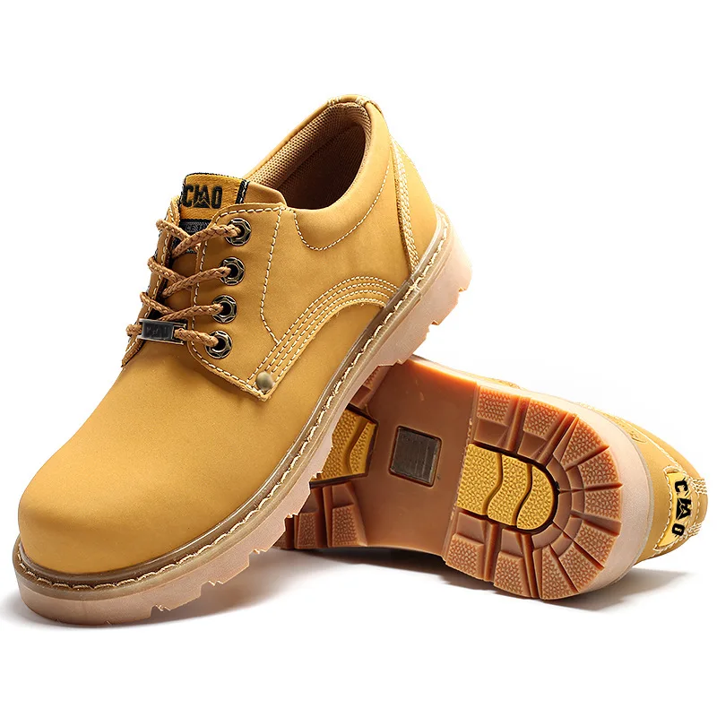 2018 spring and autumn men's casual low-top frock men's shoes leather casual shoes lace-up thick-soled Martin leather shoes
