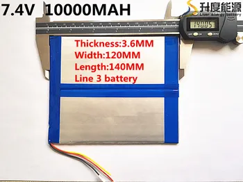 7.4V,10000mAH 36120140 (polymer lithium ion battery) Large 9.7 -inch tablet computer batteries 10.1 panels S7 / S9 and A1
7.4V,10000mAH 36120140 (polymer lithium ion battery) Large 9.7 -inch tablet computer batteries 10.1 panels S7 / S9 and A1