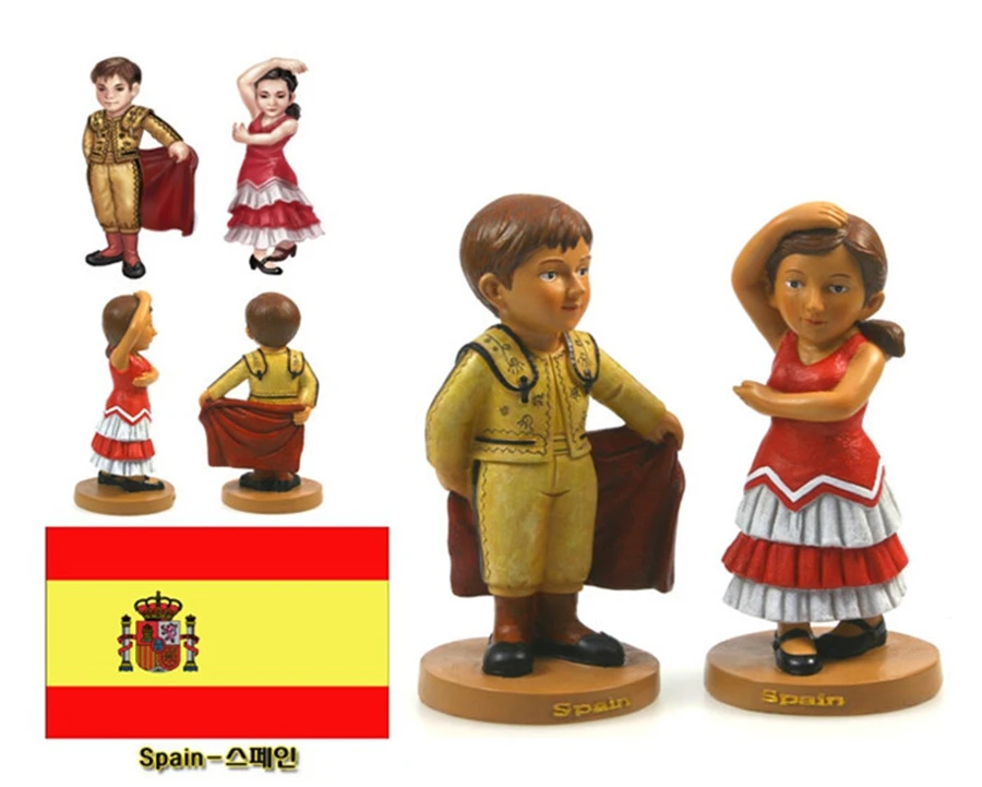 

Hot Sale Hand-painted Spain National Costumes A Pair Of Doll Statue Resin Crafts Tourism Souvenir Gifts Collection Home Decor