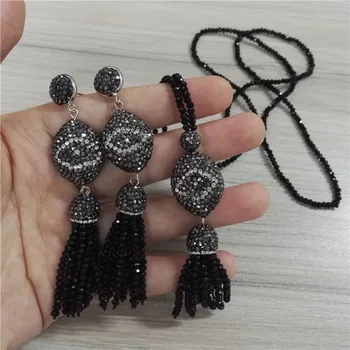 Bohemia Boho Oval Evil Eye Charm Black Bead Tassel Studs Earring Bead Chic Tidy Tassel Pendant Necklace Jewelry Set For Women
Bohemia Boho Oval Evil Eye Charm Black Bead Tassel Studs Earring Bead Chic Tidy Tassel Pendant Necklace Jewelry Set For Women