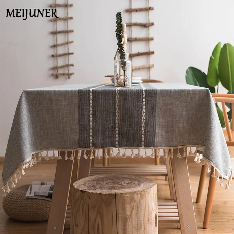 Meijuner Stitching Tassel Tablecloth Cotton Linen Fabric Dust-proof Table Cover for Kitchen Dinning Tabletop Decoration MJ058
Meijuner Stitching Tassel Tablecloth Cotton Linen Fabric Dust-proof Table Cover for Kitchen Dinning Tabletop Decoration MJ058