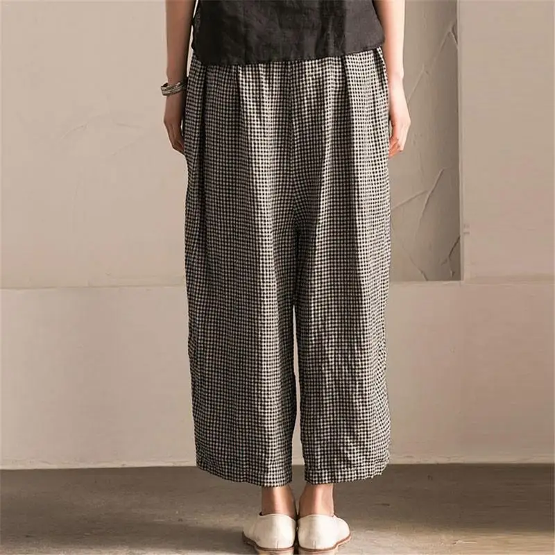Women Wide Leg Pants Summer Big Size Plaid Black Elastic Waist Oversized Casual Loose Long Pants Female Large Trousers
Women Wide Leg Pants Summer Big Size Plaid Black Elastic Waist Oversized Casual Loose Long Pants Female Large Trousers