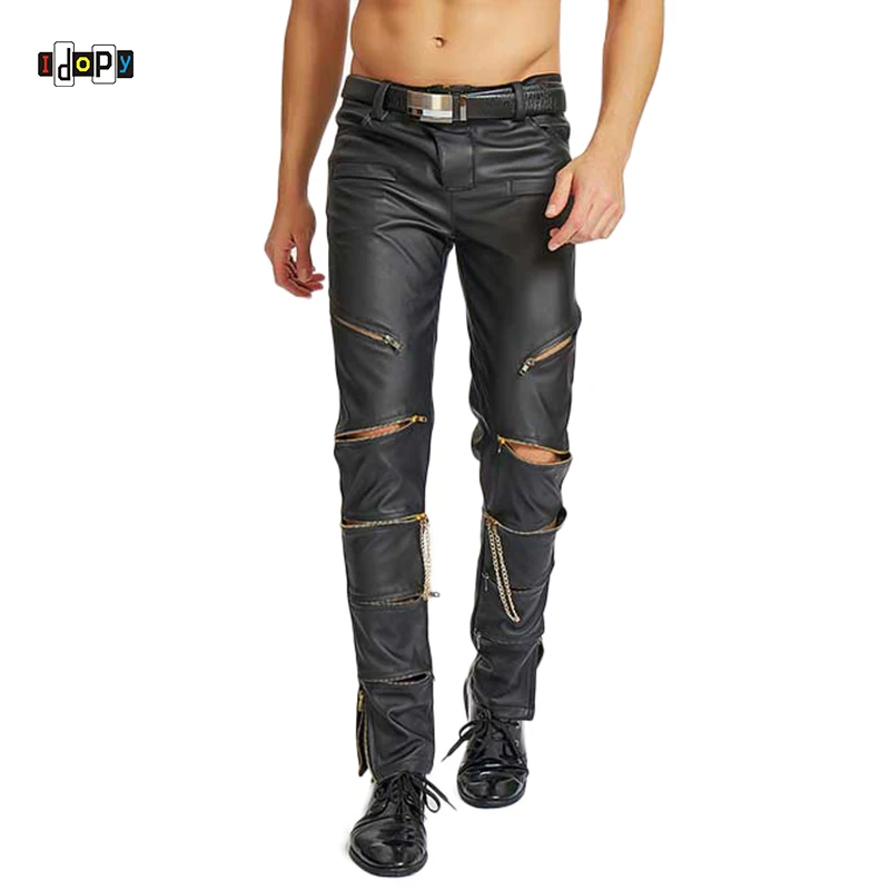 Idopy Steampunk DJ Skinny Mens Faux Leather PU Black Joggers Party Night Club Biker Pants For Men Boys With Knee Gold Zippers
Idopy Steampunk DJ Skinny Mens Faux Leather PU Black Joggers Party Night Club Biker Pants For Men Boys With Knee Gold Zippers