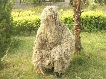 Military Desert Camouflage Ghillie Suit Sniper Camo Clothing 5pcs Set for Outdoor Secretive Hunting Stalking Clothes
Military Desert Camouflage Ghillie Suit Sniper Camo Clothing 5pcs Set for Outdoor Secretive Hunting Stalking Clothes