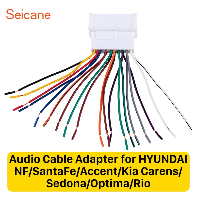 Seicane 45x18mm Audio Cable Sound Wiring Harness Adapter for HYUNDAI NF/SantaFe/Accent/Kia Carens/Sedona/Optima/Rio
Seicane 45x18mm Audio Cable Sound Wiring Harness Adapter for HYUNDAI NF/SantaFe/Accent/Kia Carens/Sedona/Optima/Rio