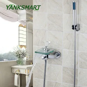 YANKSMART Bathtub shower Waterfall Glass Spout Diamond Handle Wall Mounted Bathroom Bath Handheld Sprayer Tap Mixer Faucet set
YANKSMART Bathtub shower Waterfall Glass Spout Diamond Handle Wall Mounted Bathroom Bath Handheld Sprayer Tap Mixer Faucet set
