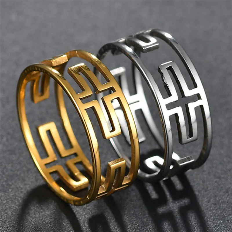 New Gold Silver Hollow Crosses Rings 316L Stainless Steel Ring Christ Jesus Religious Jewelry for Men Women Finger Ring
New Gold Silver Hollow Crosses Rings 316L Stainless Steel Ring Christ Jesus Religious Jewelry for Men Women Finger Ring