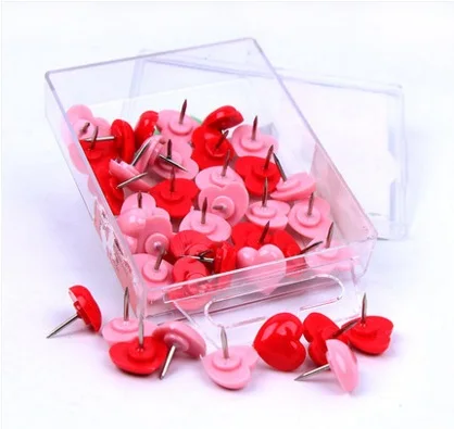 40Pcs/pkg bright colored quality plastic heart form buttons push pins spilli points from drawing school office
40Pcs/pkg bright colored quality plastic heart form buttons push pins spilli points from drawing school office