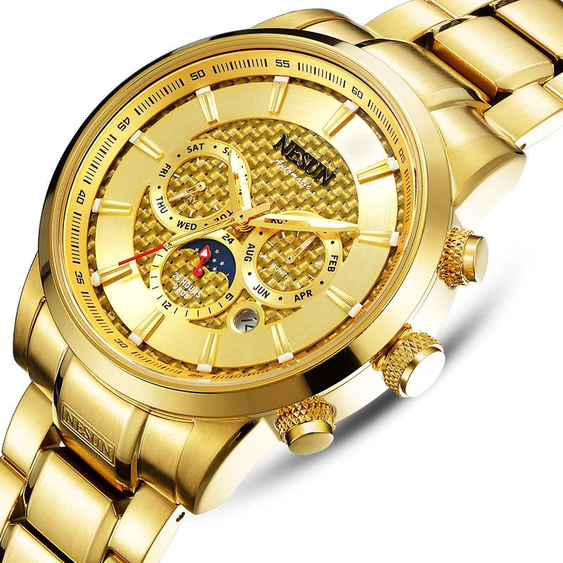 Switzerland Luxury Brand NESUN Watches Men Multifunctional Display Automatic Watch Luminous Waterproof clock N9808-4
Switzerland Luxury Brand NESUN Watches Men Multifunctional Display Automatic Watch Luminous Waterproof clock N9808-4