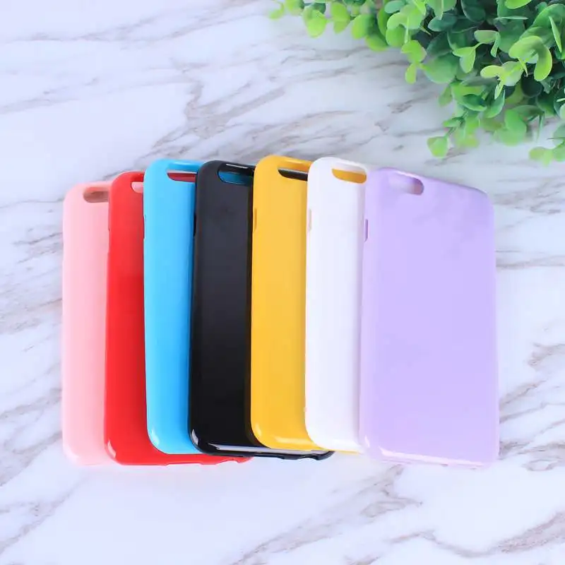 FREE SHIPING Candy Color TPU Rubber Silicone Soft Gloss Phone Cases Back Cover For iPhone 6 6s 7 8 Plus 5 5s SE X JKP387