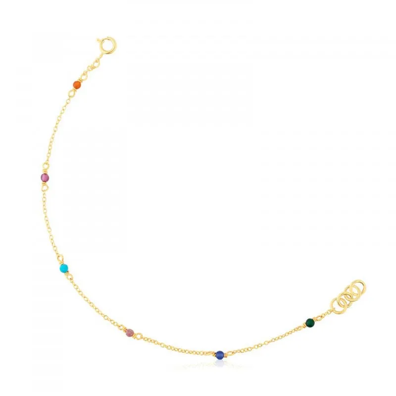 New Fashion Spainish osos Natural colorful stone gold chain bracelet titanium steel chalcedony bead chain bracelet Pulsera mujer
New Fashion Spainish osos Natural colorful stone gold chain bracelet titanium steel chalcedony bead chain bracelet Pulsera mujer