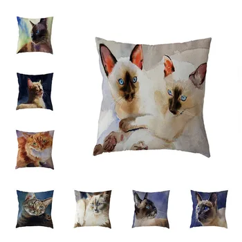 Creative Siamese Cat Cushion Cover 45cm Polyester Peach Skin Print On One Side Printing Pillowcase Home Sofa Chair Decoration
Creative Siamese Cat Cushion Cover 45cm Polyester Peach Skin Print On One Side Printing Pillowcase Home Sofa Chair Decoration