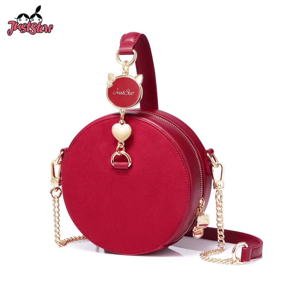 JUST STAR Women's PU Leather Handbags Ladies Fashion Red Color Circular Tote Purse Female Mini Chains Suede Crossbody Bags
JUST STAR Women's PU Leather Handbags Ladies Fashion Red Color Circular Tote Purse Female Mini Chains Suede Crossbody Bags