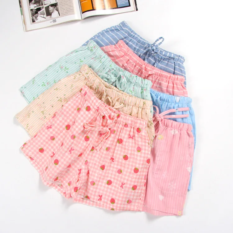 Summer New Cotton Double Gauze Shorts Sweet Fresh Casual Home Pants Printing Lounge Pajama Shorts Lounge Bottoms Sleep Underwear
Summer New Cotton Double Gauze Shorts Sweet Fresh Casual Home Pants Printing Lounge Pajama Shorts Lounge Bottoms Sleep Underwear