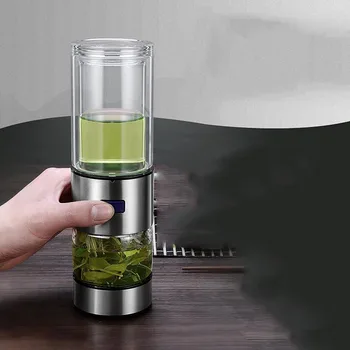 KAXIFEI Glass Mug Brief Tea Water Separately Bottle Clear Double Wall Glass Bottle Water Bottle Stainless Filter Kit Tea Cup
KAXIFEI Glass Mug Brief Tea Water Separately Bottle Clear Double Wall Glass Bottle Water Bottle Stainless Filter Kit Tea Cup