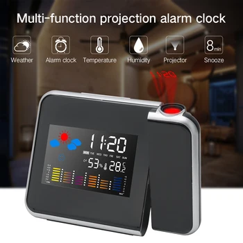 Multifunction LCD Digital Snooze Alarm Clock Projection Weather Station Temperature Humidity Color Backlight Desk Table Clock
Multifunction LCD Digital Snooze Alarm Clock Projection Weather Station Temperature Humidity Color Backlight Desk Table Clock