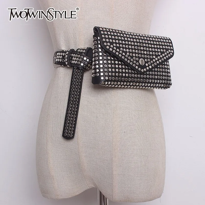TWOTWINSTYLE Rivet Belt With Bag Pu Leather Patchwork Removable Big Handbag Long Belts Summer Autumn Fashion Female Accessories
TWOTWINSTYLE Rivet Belt With Bag Pu Leather Patchwork Removable Big Handbag Long Belts Summer Autumn Fashion Female Accessories