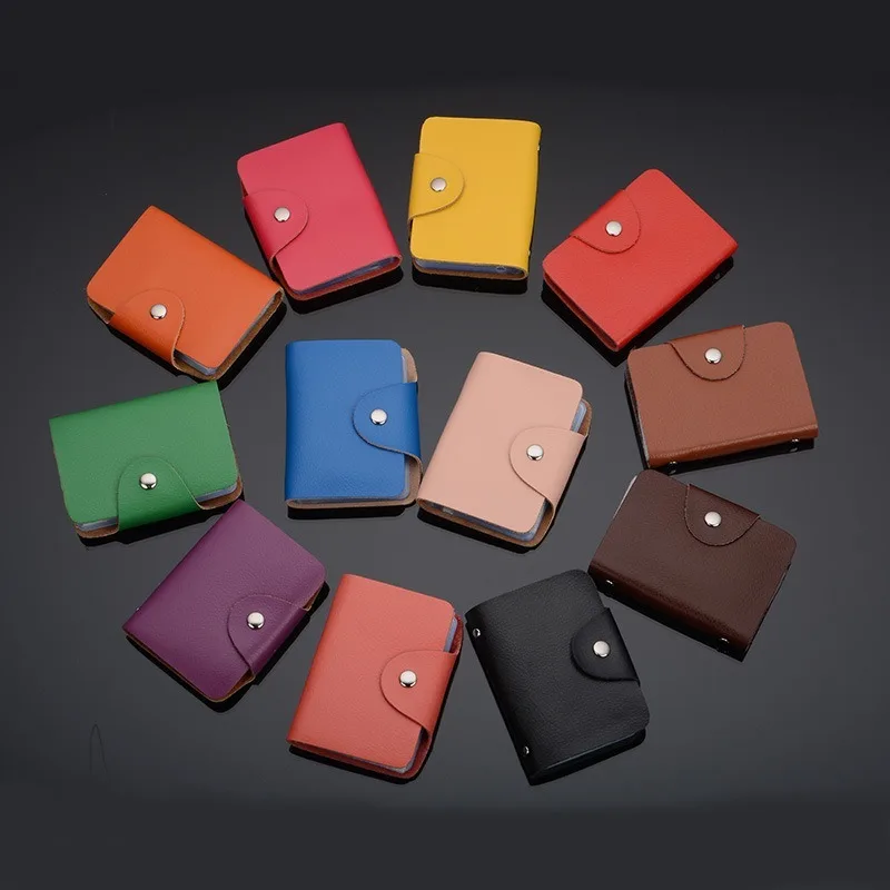 Hot Sale Genuine Cow Leather Card Holder for Women & Men's High Quality Business Buckle Bank Card Bag 24 ID solid Cards pocket
Hot Sale Genuine Cow Leather Card Holder for Women & Men's High Quality Business Buckle Bank Card Bag 24 ID solid Cards pocket