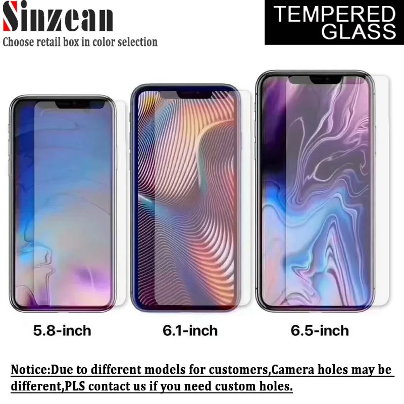 Sinzean 100pcs For New iphone XS/XR/XS MAX 5.8inch /6.1inch /6.5inch Tempered Glass screen protector 2.5D 0.33mm
Sinzean 100pcs For New iphone XS/XR/XS MAX 5.8inch /6.1inch /6.5inch Tempered Glass screen protector 2.5D 0.33mm