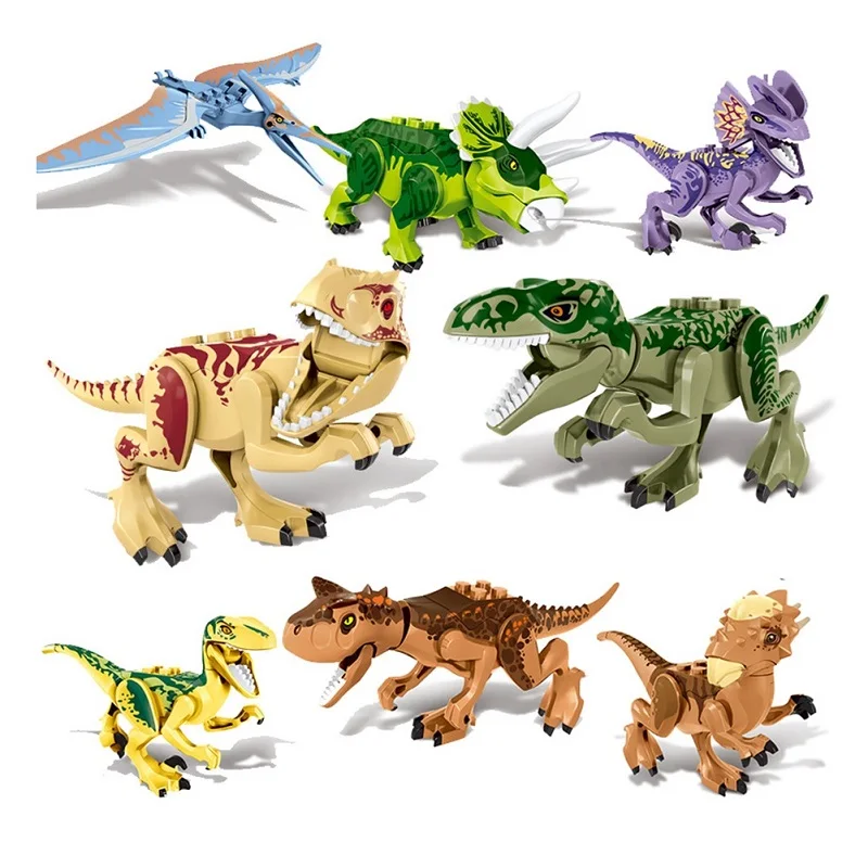 NEW 8PCS Jurassic Dinosaur World Park Movie Figures Building Block Set T-Rex Velociraptor Triceratop Echo Action Minifigure Toys
NEW 8PCS Jurassic Dinosaur World Park Movie Figures Building Block Set T-Rex Velociraptor Triceratop Echo Action Minifigure Toys