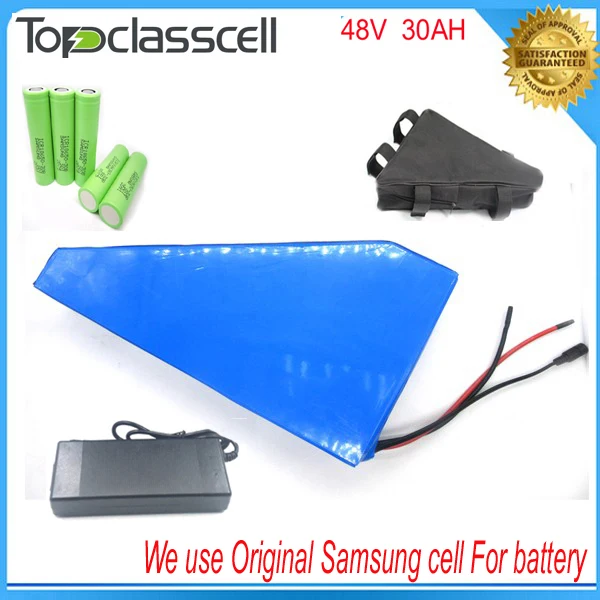 Image Free customs taxes triangle lithium battery 48V 30Ah electric bike battery 48V 1000W electric scooter battery For Samsung cell